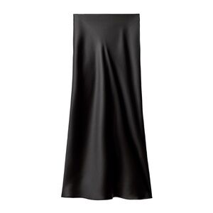 Zara Black Satin Skirt NWT